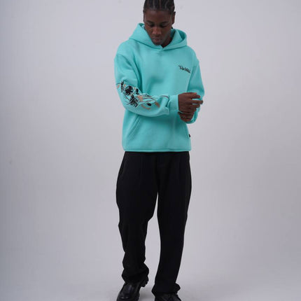 Floral Sleeve Embroidered Hoodie