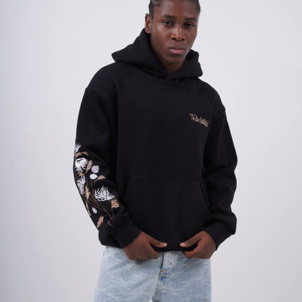 Floral Sleeve Embroidered Hoodie