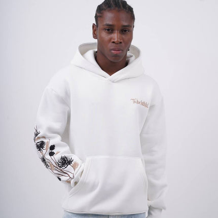 Floral Sleeve Embroidered Hoodie