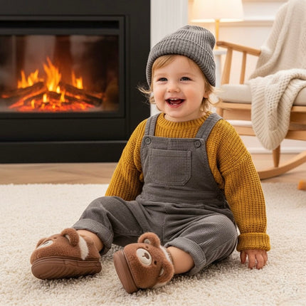 Pre-Order Kids’ Fuzzy Slippers | Bear & Bunny Animal House Shoes