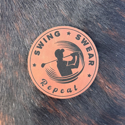 Engraved Swing Swear Repeat Golf Patch
