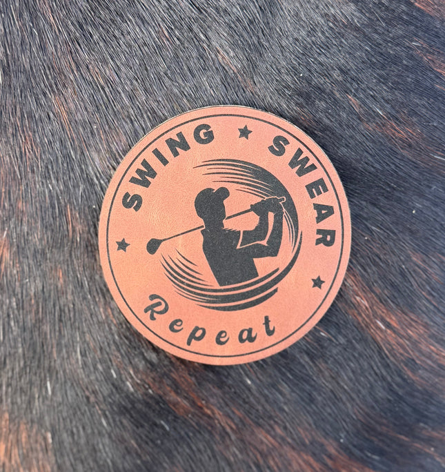 Engraved Swing Swear Repeat Golf Patch