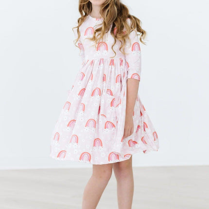 Fun & Flowers 3/4 Sleeve Pocket Twirl Dress