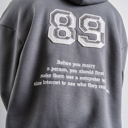 Funny '89' Graphic Hoodie with Humorous Quote