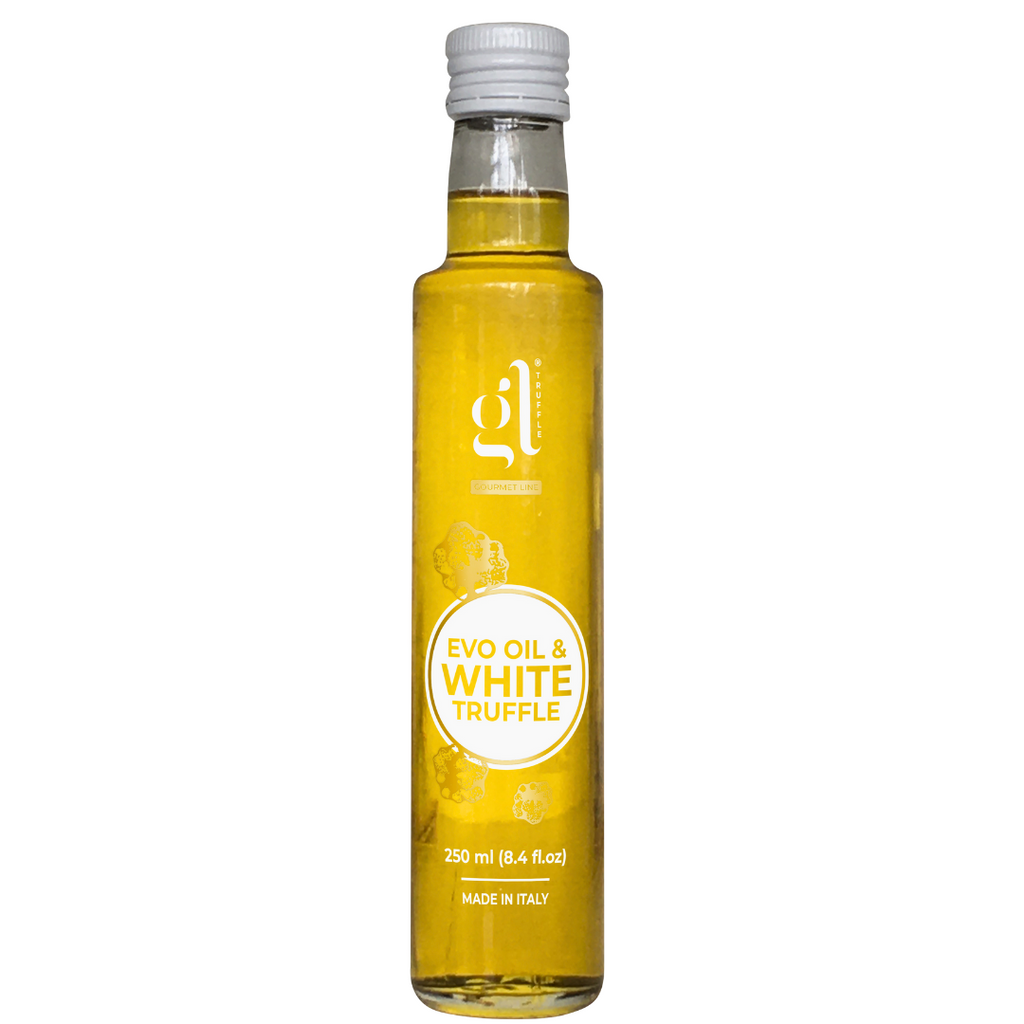 GL Truffle Gourmet, Extra Virgin Olive Oil & White Truffle with truffle slices (8.5 Fl oz) 250 ml