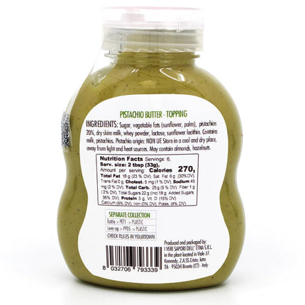 Gusto Etna Pistachio Butter Squeeze Bottle 200g (7.05 oz) – 20% Pistachios, Italian Pistachio Cream Spread for Desserts & Viral Dubai Strawberry Cup