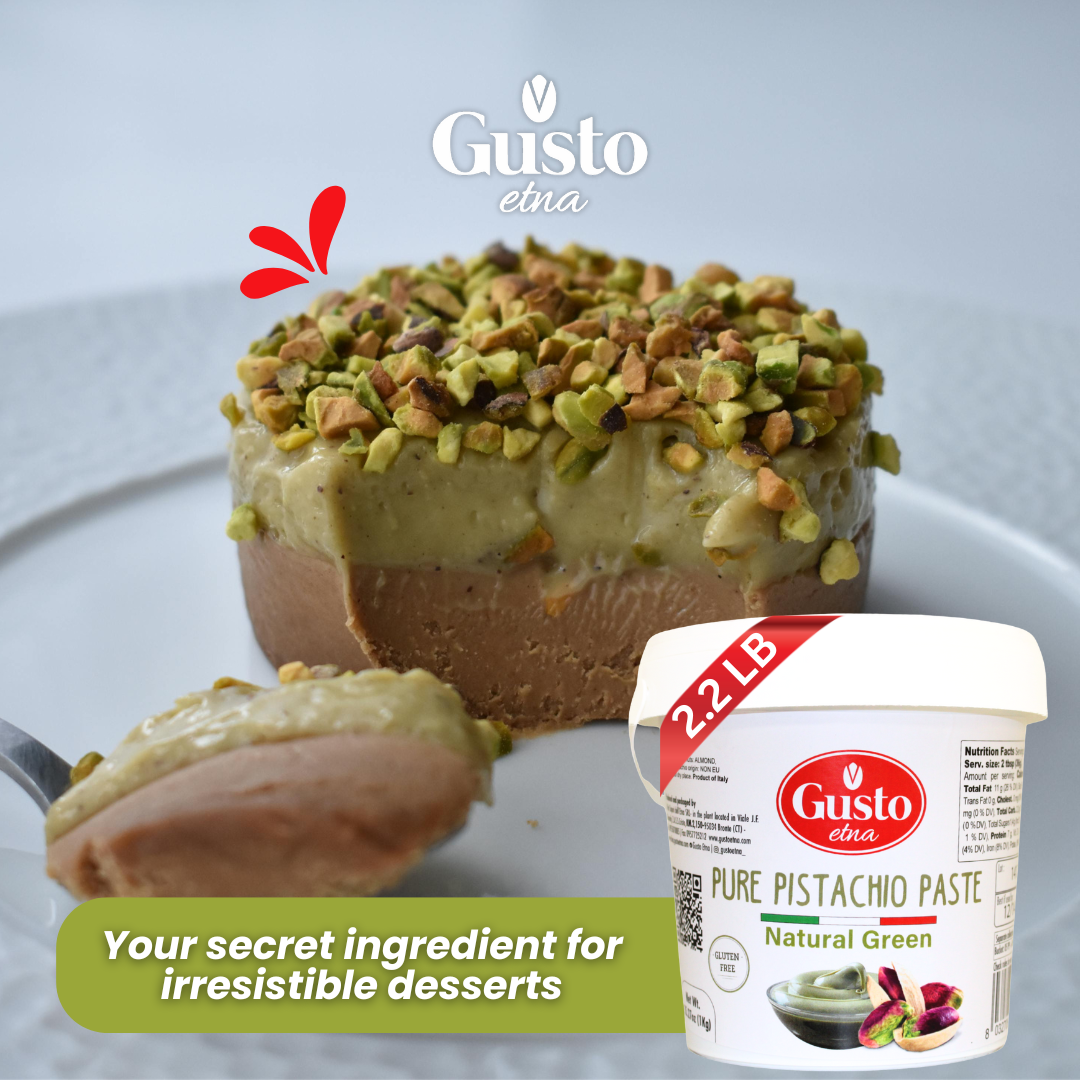 Gusto Etna Pure Pistachio Paste 1kg (2.2 lb) Tub – 100% Pistachios, Unsweetened Italian Pistachio Butter, Professional Use