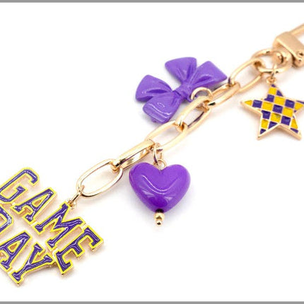Purple & Yellow Gameday Bag Charm