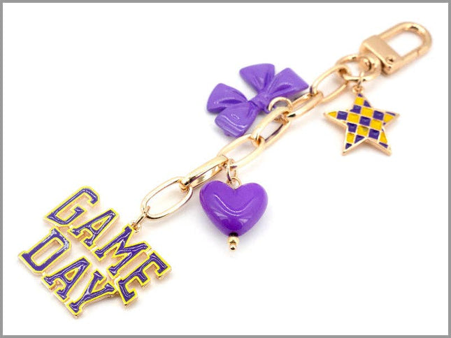 Purple & Yellow Gameday Bag Charm