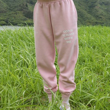 God Is Always With Me Pink Unisex Sweatpant