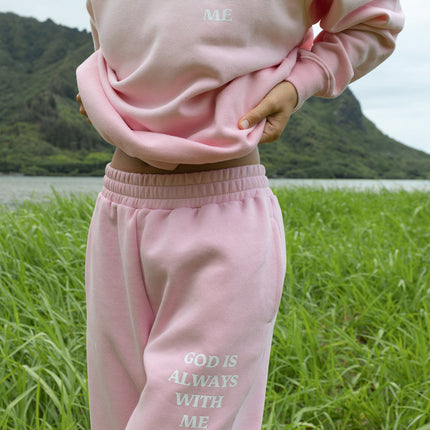 God Is Always With Me Pink Unisex Sweatpant