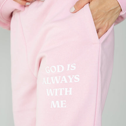 God Is Always With Me Pink Unisex Sweatpant