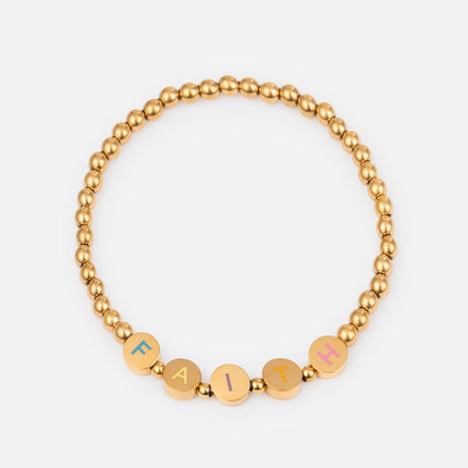 Gold Faith Letter Bracelet