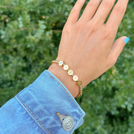 Gold Faith Letter Bracelet