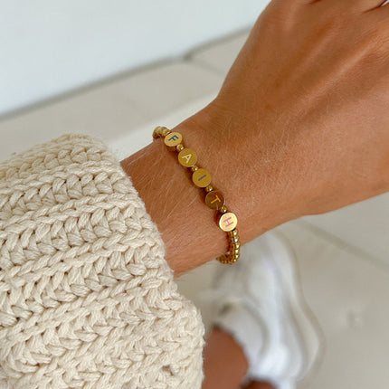 Gold Faith Letter Bracelet