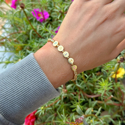 Gold Faith Letter Bracelet