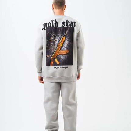 Gold Star' Urban Streetwear Sweatshirt: Weapon & Money Graphic