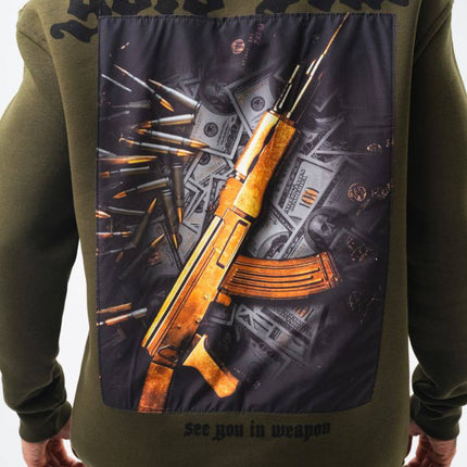 Gold Star' Urban Streetwear Sweatshirt: Weapon & Money Graphic