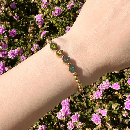 Gold WWJD Letter Bracelet