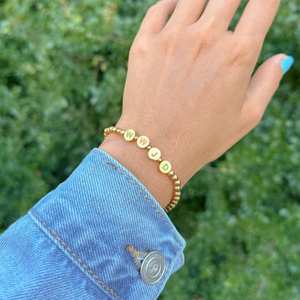 Gold WWJD Letter Bracelet
