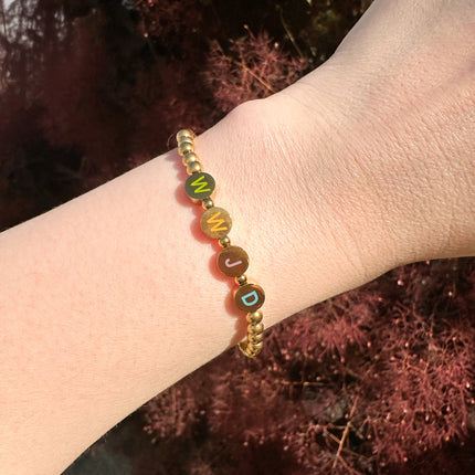 Gold WWJD Letter Bracelet