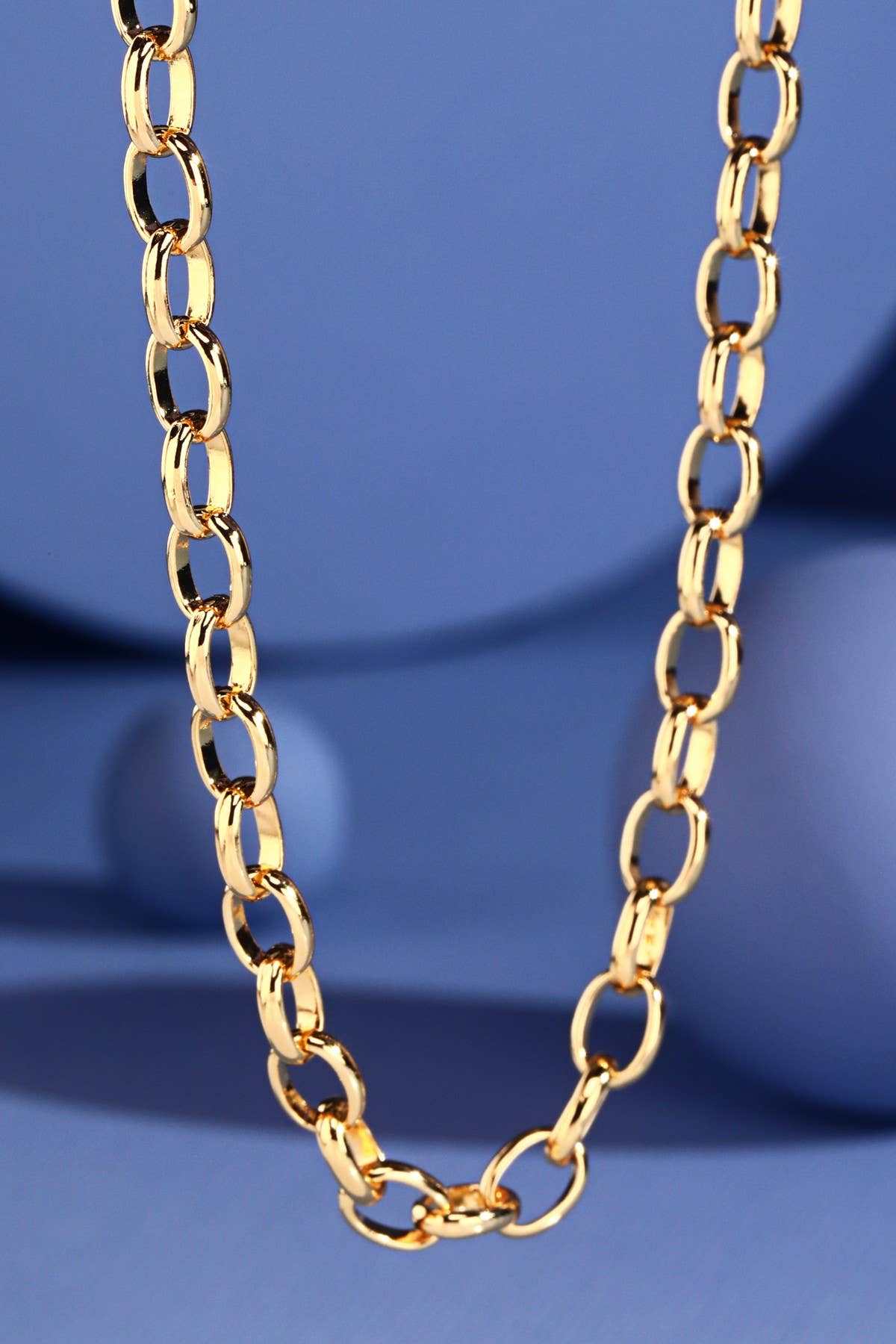 18K Gold Plated Oval Chain Necklace