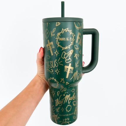 Green Allover Print 40 oz Ascend Tumbler