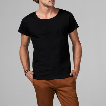 Men's Heavy Cotton Wide Neck Tee