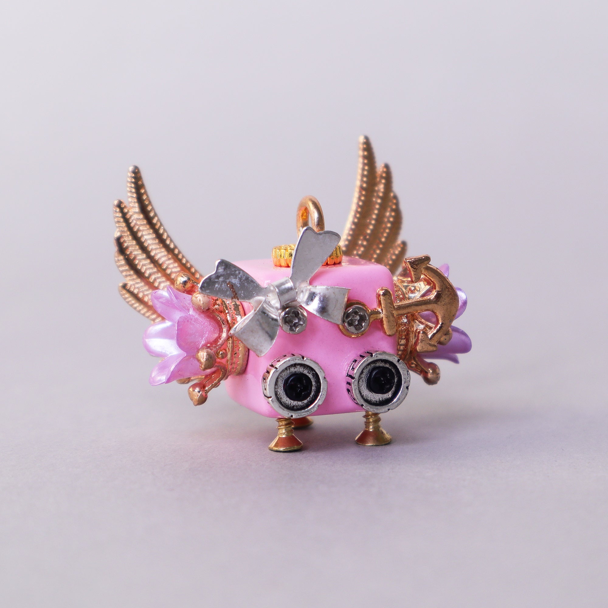 Handcrafted Wooden Bot Necklace, Keychain, or Mini Decor