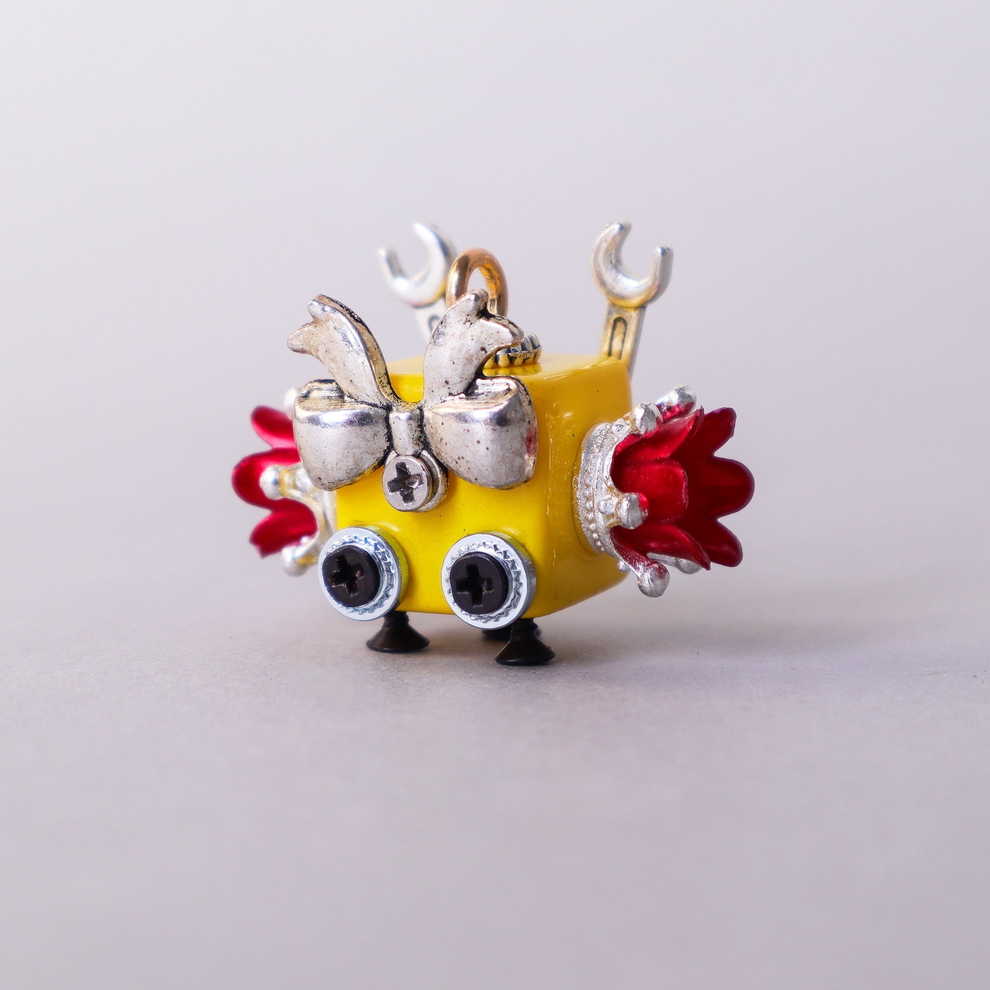 Handcrafted Wooden Bot Necklace, Keychain, or Mini Decor