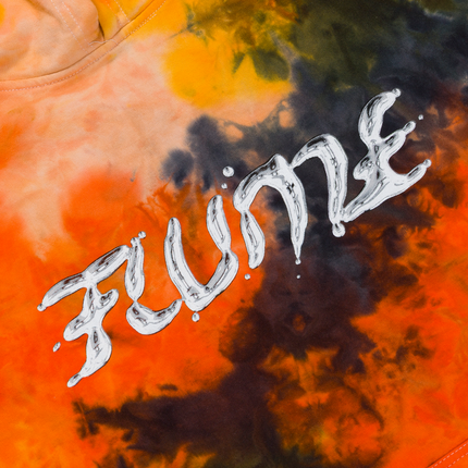HORIZONTAL LIQUID HOODIE (ORANGE TIE DYE)