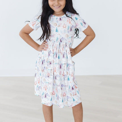 SALE Happy Camper S/S Pocket Twirl Dress