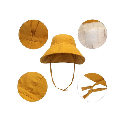 Wide Brim Kids Linen Sun Hat – Breathable UV Protection Toddler Bucket Hat - Baileys