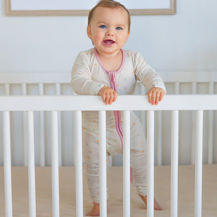 Heart Bamboo Convertible Footed Onesie