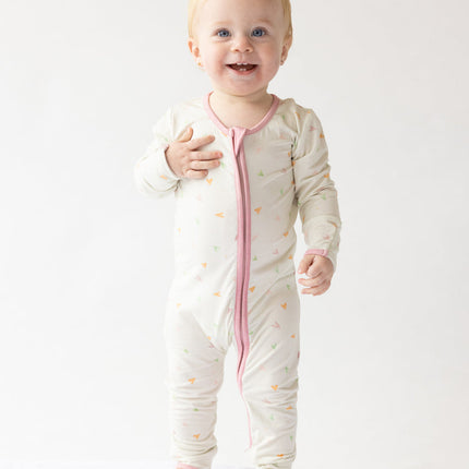 Heart Bamboo Convertible Footed Onesie