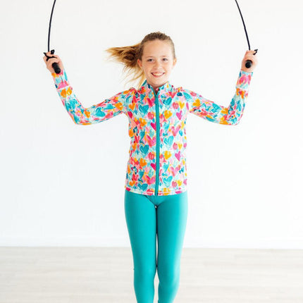Heart Hustle Full-Zip Ruffle Active Jacket