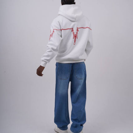 "Heartbeat" Embroidered Graphic Hoodie