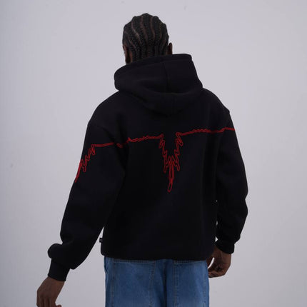 "Heartbeat" Embroidered Graphic Hoodie