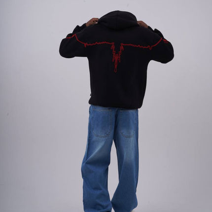 "Heartbeat" Embroidered Graphic Hoodie