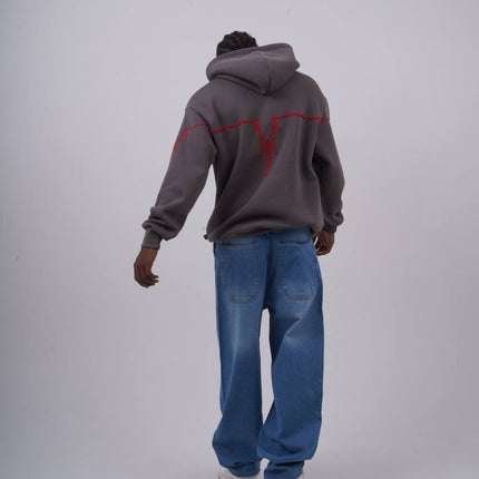 "Heartbeat" Embroidered Graphic Hoodie