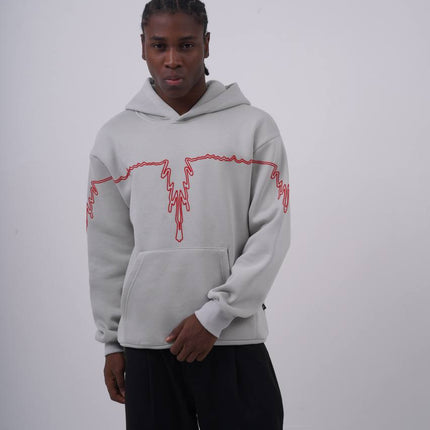 "Heartbeat" Embroidered Graphic Hoodie