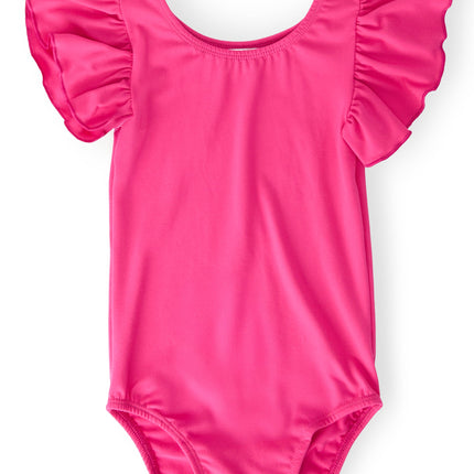Hot Pink S/S Flutter Sleeve Leotard