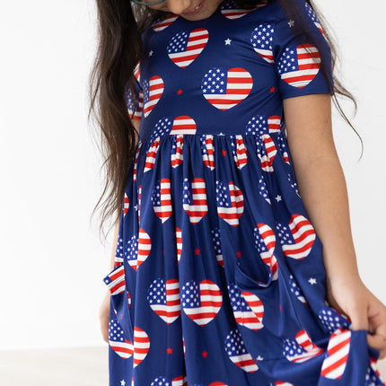 I Heart the USA S/S Pocket Twirl Dress