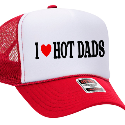 I Love Hot Dads Adult Otto Foam Trucker Hat