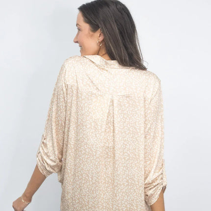 Gemma Tan Leopard Blouse