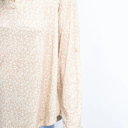 Gemma Tan Leopard Blouse