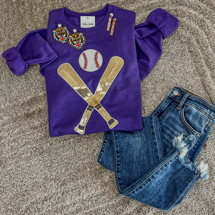 PURPLE Baseball Sweatshirt