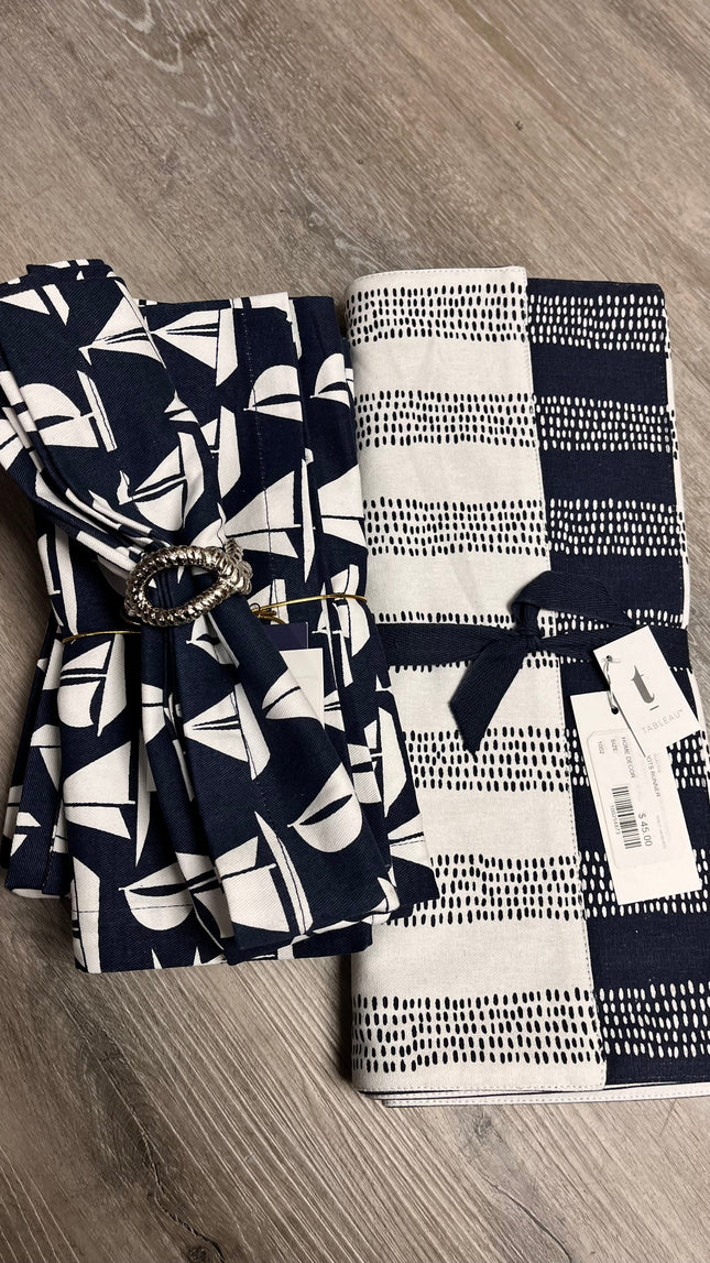 Navy & White Sailboat Napkins