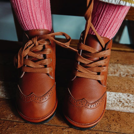 Waterproof Hand-Stitched Kids’ Boots with Flexible Sole |Chestnut