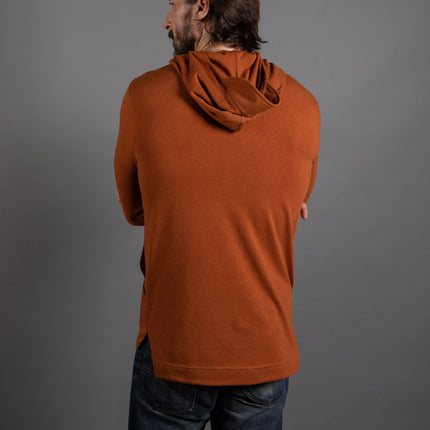 Men's 3/4 Sleeve Cowl Neck Visor Hoodie